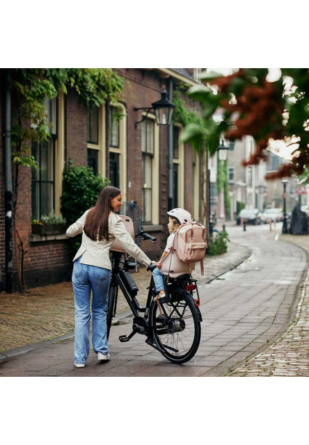 Zadná sedačka na bicykel Ta-ke s adaptérom a nosičom na rám SET Sakura Ružová/Kurumi Hnedá Sakura Ružová/Kurumi Hnedá