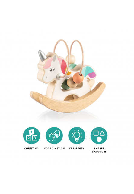 Dřevěný aktivity jednorožec, Pink