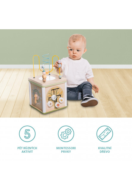 Drevená aktivity kocka