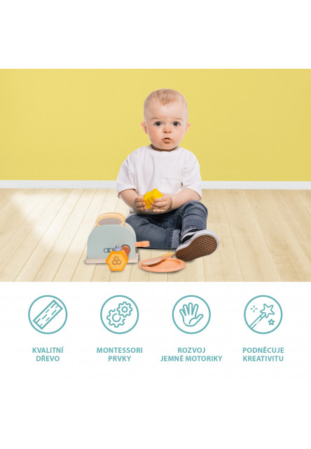 Dřevěný toaster set, Wood