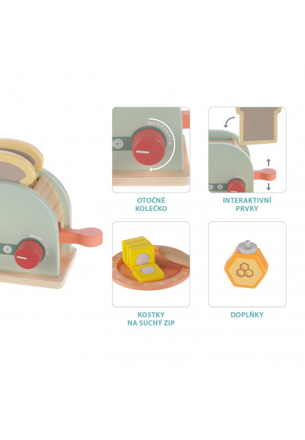 Dřevěný toaster set, Wood