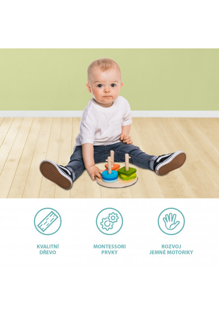 Drevené Montessori puzzle, Wood