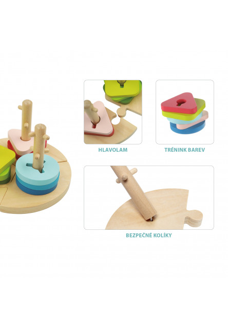 Drevené Montessori puzzle, Wood