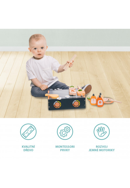 Drevené BBQ gril set