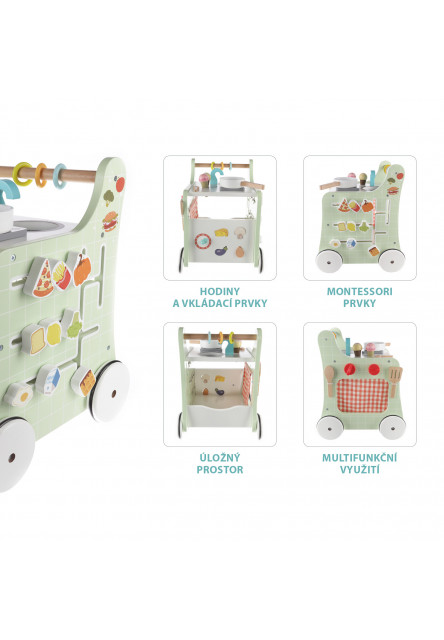 Drevené chodítko aktivity kuchyňka, Wood