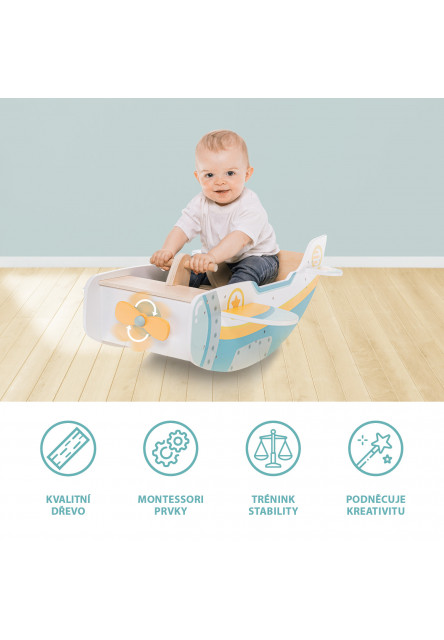 Dřevěná montessori houpačka letadlo, Wood