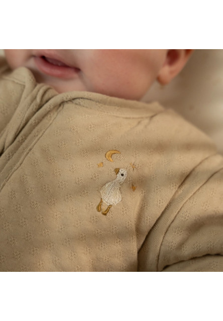 Spací vak s oddeliteľnými rukávmi 90 cm Husa Beige Newborn Naturals