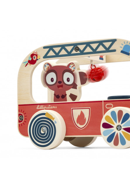 Lilliputiens – drevené hasičské auto – lev Jack