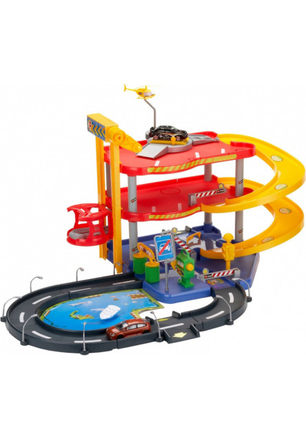 Bburago 1:43 Street Fire Street Parking Playset - garáž s dvoma autami