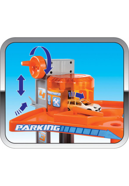 Bburago PLAY 1:43 Street Fire Mega Dealer Showroom garáž s dvoma autíčkami