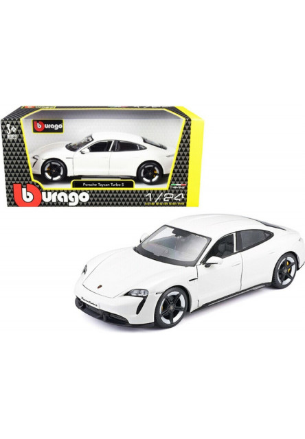 Bburago 1:24 Plus Porsche Taycan Turbo S 2019 Carrara White