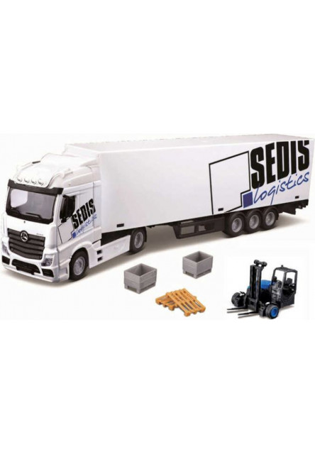 Bburago 1:43 MB Actros SEDIS Logistics with Forklift and accesories