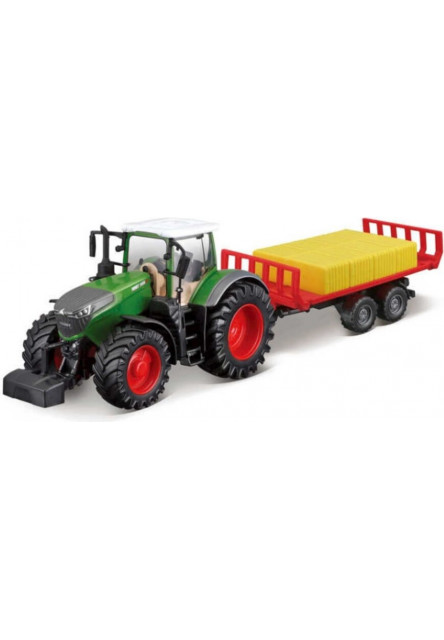 Bburago 10cm Farm tractor Fendt 1050 with Bale Trailer