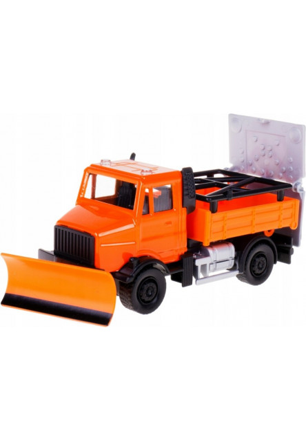 Bburago 1:43 servisné vozidlá Road Security with Snow Plough and Signal Board