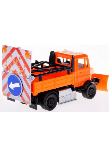 Bburago 1:43 servisné vozidlá Road Security with Snow Plough and Signal Board