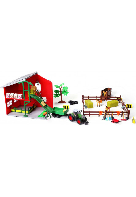 Bburago Farmland Konska stajňa s traktorom
