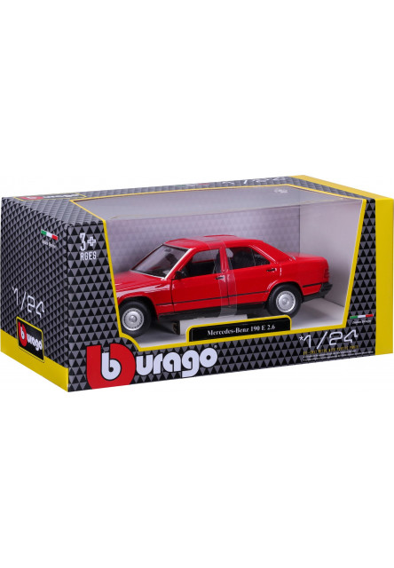 Bburago 1:24 Plus - 1987 Mercedes-Benz 190E - Red
