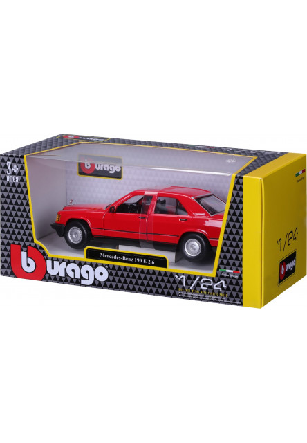Bburago 1:24 Plus - 1987 Mercedes-Benz 190E - Red