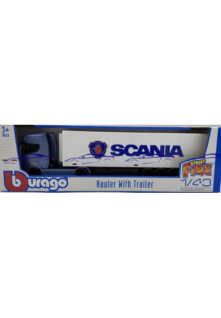 Bburago 1:43 Truck with trailer - Scania 770 S - White Trailer SCANIA