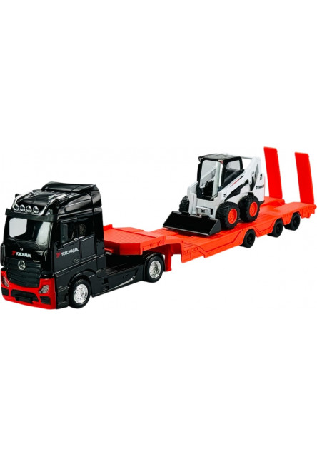 Bburago 1:43 Kamion Construction MB Actros Gigaspace / Bobcat Loader
