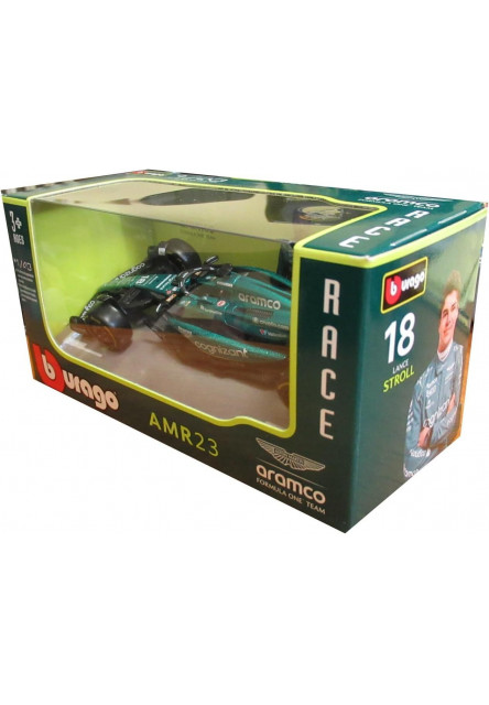 Bburago 1:43 RACE Formula F1 - Aston Martin  AMR23 (2023) #18 Lance Stroll with driver