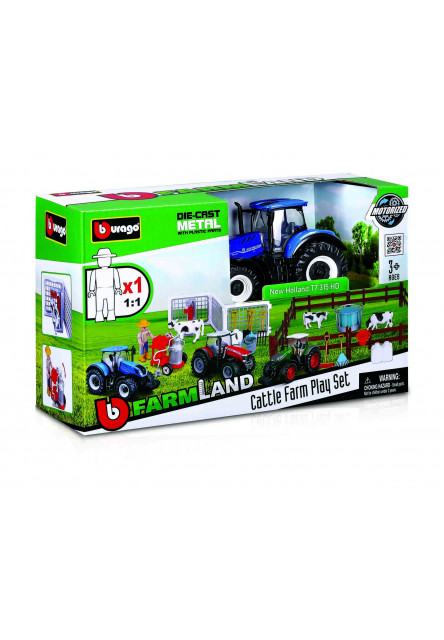Bburago Farmland Kravská Farma s traktorom