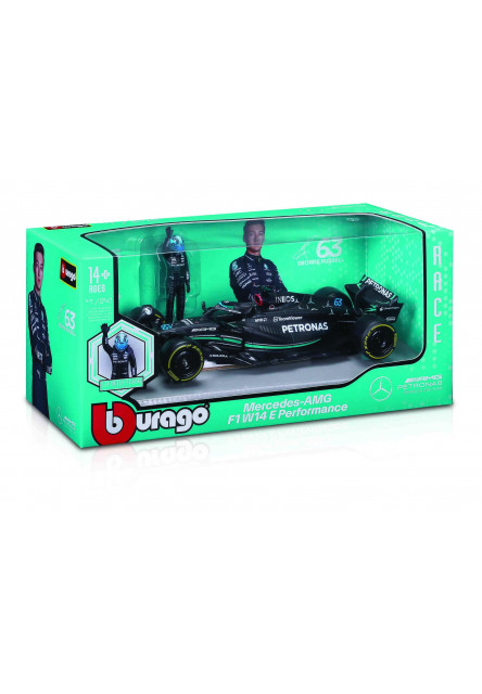 Bburago 1:24 RACE Formula F1 - Mercedes-AMG F1 W14 E (2023) #63 George Russell with driver