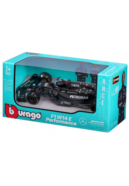 Bburago 1:43 RACE Formula F1 4PAC Mercedes-AMG F1 W15 (2024) #44 L.Hamil ton #63 G.Russel
