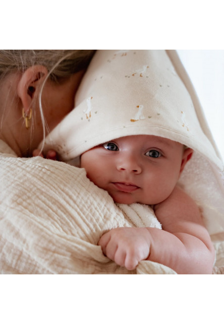 Osuška s kapucňou 75x75 cm Husa Newborn Naturals