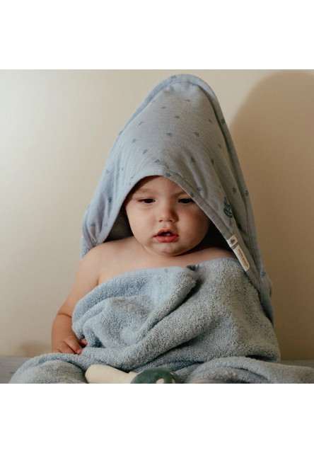 Osuška s kapucňou 100x100 cm Pure Denim Blue