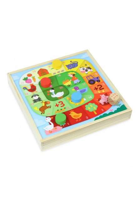 Drevená sada zábavných hier so zvieratkami 4 v 1