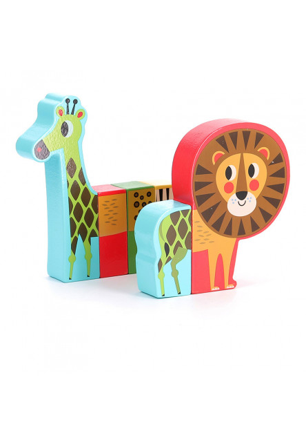 Drevené puzzle Veselé safari