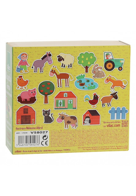 Drevené magnetky farma 20 ks