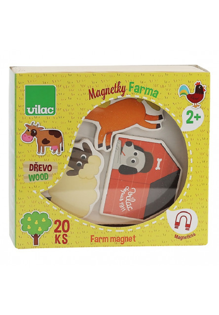 Drevené magnetky farma 20 ks