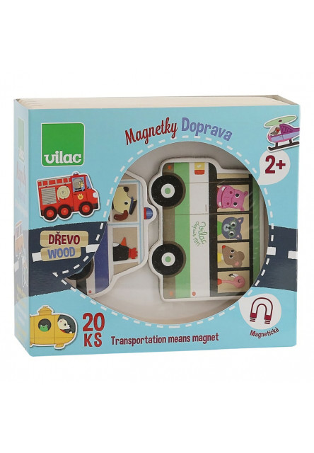Drevené magnetky doprava 20 ks
