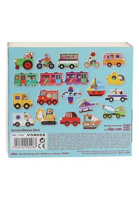 Drevené magnetky doprava 20 ks