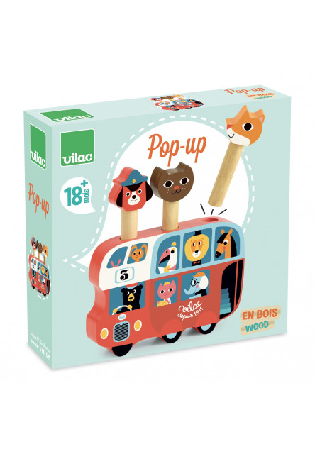 Drevená vystreľovacia hra Autobus so zvieratkami