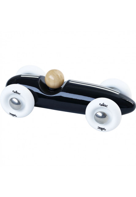 Drevené auto mini Grand prix vintage čierne