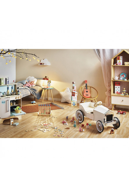 Drevené auto mini Grand prix vintage čierne