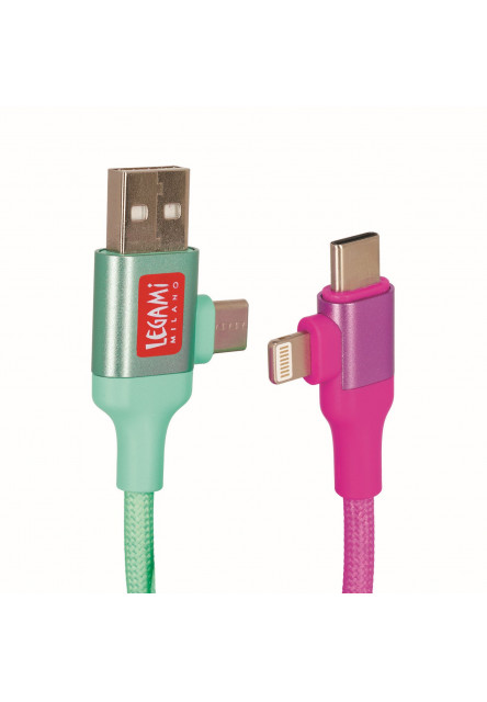 Magnetický nabíjací kábel 4 v 1 Legami Magnetic 4-In-1 Charging Cable - Electric Aura