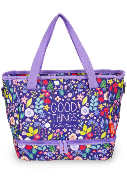 Veľká taška na desiatu Legami Lunch Bag 10.8 L - Flowers