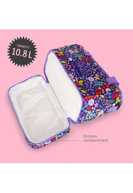 Veľká taška na desiatu Legami Lunch Bag 10.8 L - Flowers