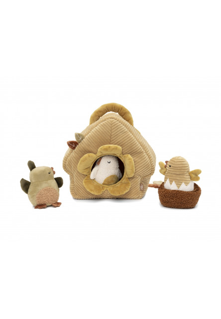 Vtáčia búdka s vtáčikmi textilná Tiny Park