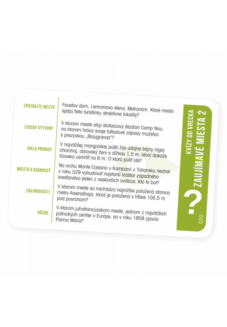 Kvízy do vrecka - Zaujímavé miesta II