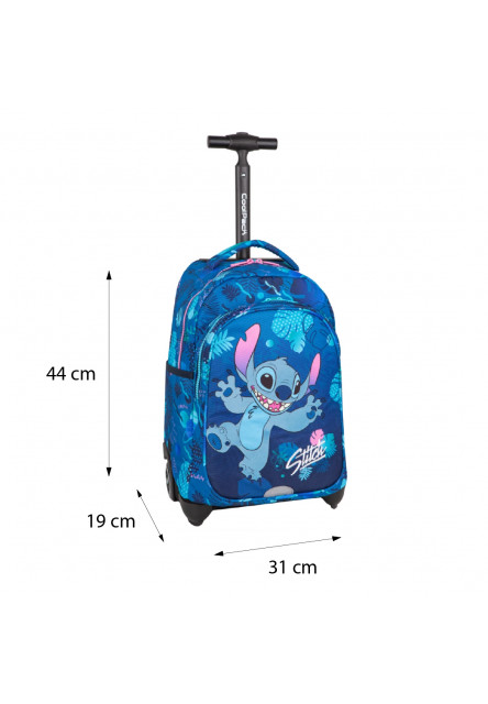 Školská taška Jack na kolieskach Stitch Blue