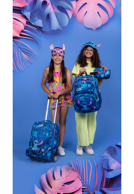 Školská taška Jack na kolieskach Stitch Blue
