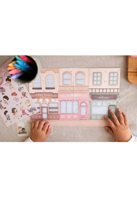 Knižka so samolepkami Nakupovanie Rosa