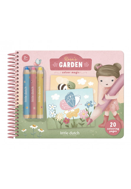 Omaľovánky s pastelkami Záhrada Rosa