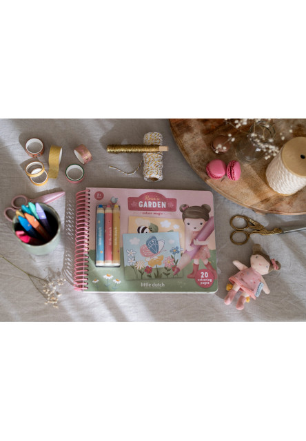 Omaľovánky s pastelkami Záhrada Rosa