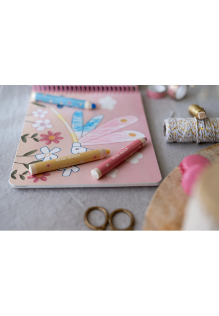 Omaľovánky s pastelkami Záhrada Rosa